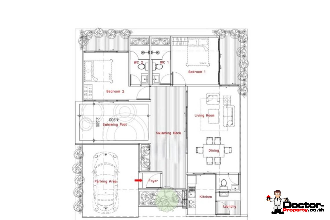 New 2 Bedroom Private Pool Villa in Chaweng, Koh Samui – For Sale